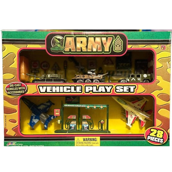 Ja-Ru Inc. Army Vehicle 28 Piece Play Set Die-Cast Vehicles With Accessories - Picture 5 of 5